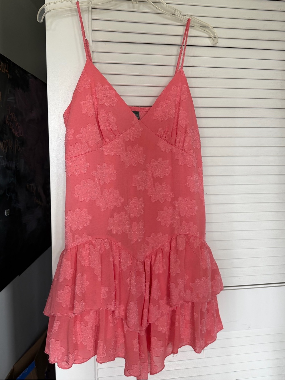 wild fable Coral Pink Floral Ruffle Slip Dress